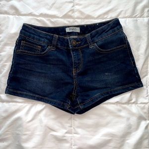 mudd dark wash jean shorts size 12 girls